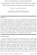 Cover page: Does the Sun revolve around the Earth? A comparison between the general public and online survey respondents in basic scientific knowledge