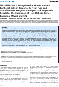 Cover page: MicroRNA-762 Is Upregulated in Human Corneal Epithelial Cells in Response to Tear Fluid and Pseudomonas aeruginosa Antigens and Negatively Regulates the Expression of Host Defense Genes Encoding RNase7 and ST2