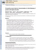 Cover page: Prospective neurochemical characterization of child offspring of parents with bipolar disorder.