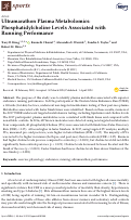 Cover page: Ultramarathon Plasma Metabolomics: Phosphatidylcholine Levels Associated with Running Performance