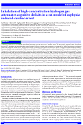 Cover page: Inhalation of high-concentration hydrogen gas attenuates cognitive deficits in a rat model of asphyxia induced-cardiac arrest