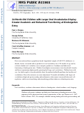 Cover page: 24-Month-Old Children With Larger Oral Vocabularies Display Greater Academic and Behavioral Functioning at Kindergarten Entry.