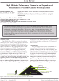 Cover page: High Altitude Pulmonary Edema in an Experienced Mountaineer. Possible Genetic Predisposition