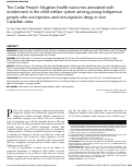 Cover page: The Cedar Project: Negative health outcomes associated with involvement in the child welfare system among young Indigenous people who use injection and non-injection drugs in two Canadian cities