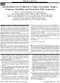 Cover page: Intraoperative Use of Albumin in Major Noncardiac Surgery: Incidence, Variability, and Association With Outcomes.