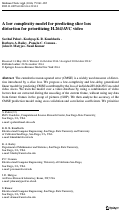 Cover page: A low complexity model for predicting slice loss distortion for prioritizing H.264/AVC video