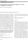 Cover page: Sociodemographic Trends in National Ambulatory Care Visits for Hepatitis C Virus Infection