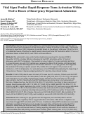 Cover page: Vital Signs Predict Rapid-Response Team Activation within Twelve Hours of Emergency Department Admission