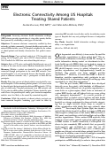 Cover page: Electronic Connectivity Among US Hospitals Treating Shared Patients