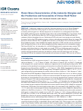 Cover page: Water Mass Characteristics of the Antarctic Margins and the Production and Seasonality of Dense Shelf Water