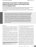 Cover page: Amyloid precursor protein–mediated endocytic pathway disruption induces axonal dysfunction and neurodegeneration