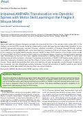 Cover page: Impaired AMPARs Translocation into Dendritic Spines with Motor Skill Learning in the Fragile X Mouse Model