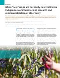 Cover page: When “new” crops are not really new: California Indigenous communities and research and commercialization of elderberry