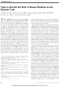 Cover page: Time to Revisit the Role of Renal Dietitian in the Dialysis Unit