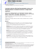 Cover page: Long-term outcomes after heart transplantation using ex vivo allograft perfusion in standard risk donors: A single-center experience.