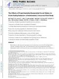 Cover page: The effects of experimentally manipulated social status on acute eating behavior: A randomized, crossover pilot study