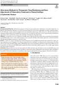 Cover page: Alternative Methods for Therapeutic Drug Monitoring and Dose Adjustment of Tuberculosis Treatment in Clinical Settings: A Systematic Review