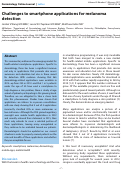 Cover page: Challenges to smartphone applications for melanoma detection