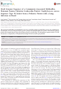 Cover page: Draft Genome Sequence of a Community-Associated Methicillin-Resistant Panton-Valentine Leukocidin-Positive Staphylococcus aureus Sequence Type 30 Isolate from a Pediatric Patient with a Lung Infection in Brazil