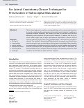 Cover page: Far Lateral Craniotomy Closure Technique for Preservation of Suboccipital Musculature