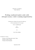 Cover page: Probing condensed matter order with nitrogen-vacancy center scanning magnetometry