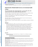 Cover page: Rapid Growth of Mental Health Services at Community Health Centers