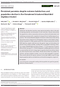 Cover page: Persistent panmixia despite extreme habitat loss and population decline in the threatened tricolored blackbird (Agelaius tricolor)