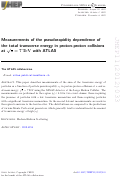 Cover page: Measurements of the pseudorapidity dependence of the total transverse energy in proton-proton collisions at TeV with ATLAS