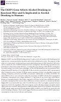Cover page: The FKBP5 Gene Affects Alcohol Drinking in Knockout Mice and Is Implicated in Alcohol Drinking in Humans