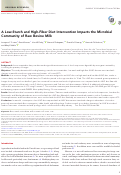 Cover page: A Low-Starch and High-Fiber Diet Intervention Impacts the Microbial Community of Raw Bovine Milk