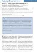 Cover page: RECIST 1.1 Target Lesion Categorical Response in Metastatic Renal Cell Carcinoma: A Comparison of Conventional versus Volumetric Assessment.