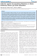 Cover page: Selection against Accumulating Mutations in Niche-Preference Genes Can Drive Speciation