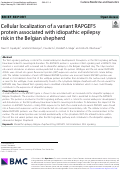 Cover page: Cellular localization of a variant RAPGEF5 protein associated with idiopathic epilepsy risk in the Belgian shepherd.