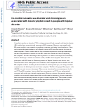 Cover page of Co-morbid cannabis use disorder and chronotype are associated with mood symptom onset in people with bipolar disorder