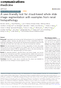 Cover page: A user-friendly tool for cloud-based whole slide image segmentation with examples from renal histopathology.