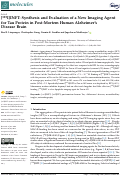 Cover page: [125I]INFT: Synthesis and Evaluation of a New Imaging Agent for Tau Protein in Post-Mortem Human Alzheimer’s Disease Brain