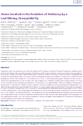 Cover page: Genes involved in the evolution of herbivory by a leaf-mining, Drosophilid fly.