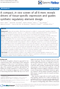 Cover page: A compact, in vivo screen of all 6-mers reveals drivers of tissue-specific expression and guides synthetic regulatory element design