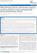 Cover page: Sifting through genomes with iterative-sequence clustering produces a large, phylogenetically diverse protein-family resource