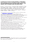 Cover page: COMBINED CO AND DUST SCALING RELATIONS OF DEPLETION TIME AND MOLECULAR GAS FRACTIONS WITH COSMIC TIME, SPECIFIC STAR-FORMATION RATE, AND STELLAR MASS**Based on observations with the Plateau de Bure millimetre interferometer, operated by the Institute for Radio Astronomy in the Millimetre Range (IRAM), which is funded by a partnership of INSU/CNRS (France), MPG (Germany), and IGN (Spain).