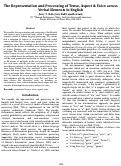 Cover page: The Representation and Processing of Tense, Aspect &amp; Voice across Verbal Elements in English