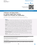 Cover page: Challenges and Opportunities for Clinician Implicit Bias Training: Insights from Perinatal Care Stakeholders