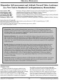 Cover page: Dispatcher Self-assessment and Attitude Toward Video Assistance as a New Tool in Simulated Cardiopulmonary Resuscitation