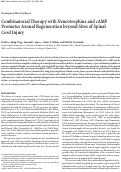 Cover page: Combinatorial therapy with Neurotrophins and cAMP promotes axonal regeneration beyond sites of spinal cord injury