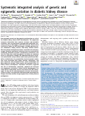 Cover page: Systematic integrated analysis of genetic and epigenetic variation in diabetic kidney disease