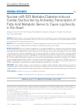 Cover page: Nuclear miR-320 Mediates Diabetes-Induced Cardiac Dysfunction by Activating Transcription of Fatty Acid Metabolic Genes to Cause Lipotoxicity in the Heart