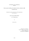 Cover page: Macroscopic modeling and analysis of urban vehicular traffic