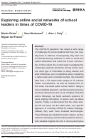 Cover page: Exploring online social networks of school leaders in times of COVID‐19