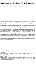 Cover page: Pathological and Test Cases for Reeb Analysis