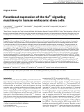 Cover page: Functional expression of the Ca2+ signaling machinery in human embryonic stem cells